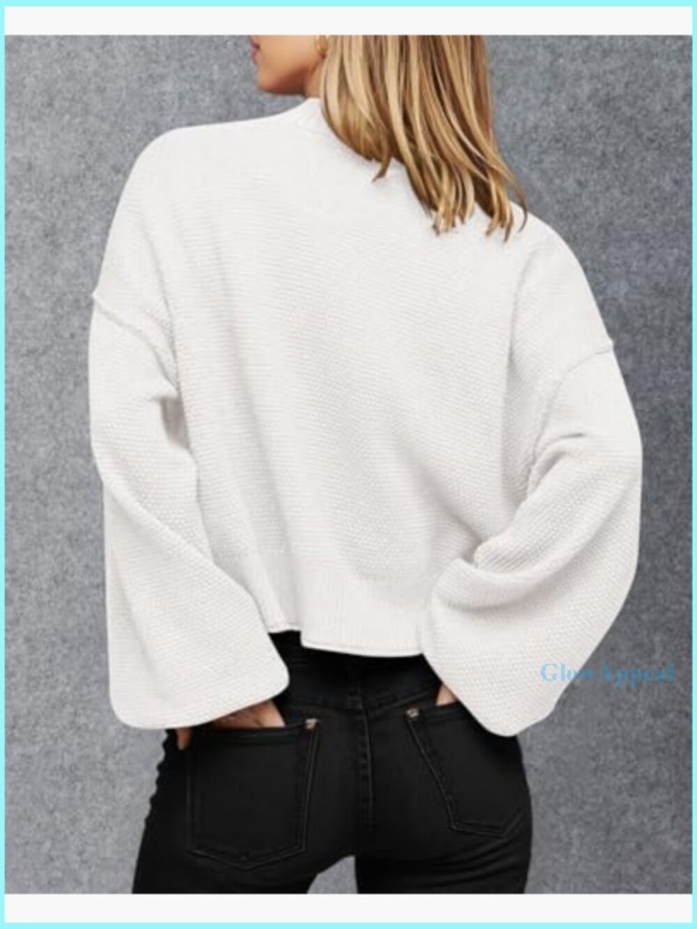 Oversized V-Neck Cardigan Sweater, Lightweight Knit, Loose Fit, Long Sleeve - Picture 3 of 7
